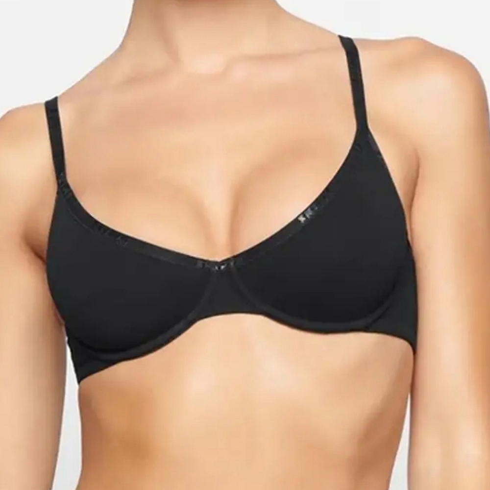 SKIMS Cotton Logo Underwire Demi Bra